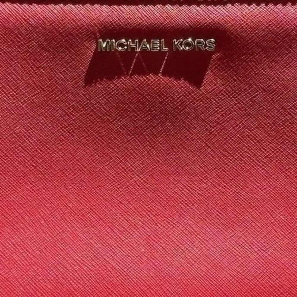 Crossbody Bag Michael Kors Jet Set Large Clutch Red Saffiano‎ Leather Wallet